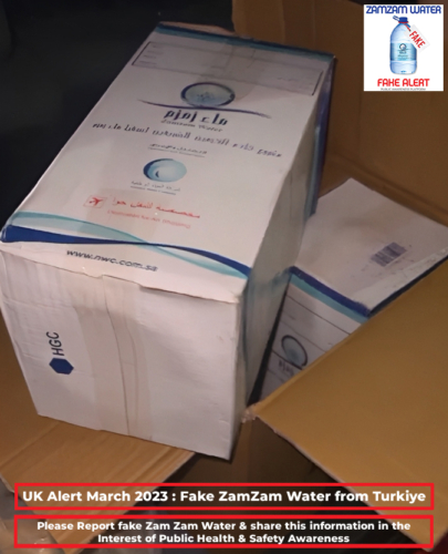 3-fake-zamzam-water-turkiye-uk-alert-report-white-printed-boxes-brown-box-shiny-plastic-sealed-bag-counterfeit-bottle-differences-facebook-twitter-instagram