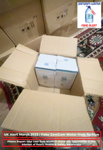 40-turkey-fake-uk-alert-report-zamzam-water-white-printed-boxes-brown-box-counterfeit-youtube-pinterest-tiktok-saudi-airport
